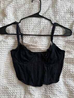 Hollister Black Lace Corset Top